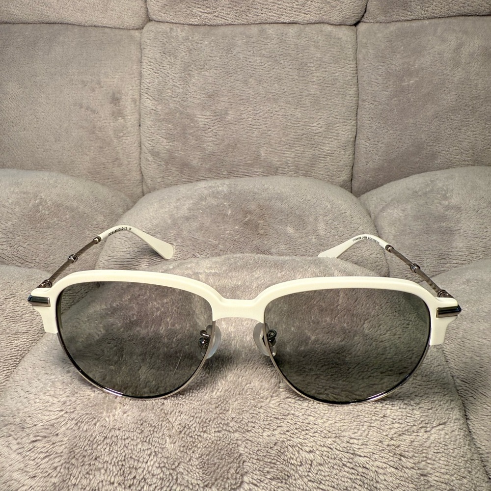Charriol White Frame Sunglasses with Dark Gray Lenses